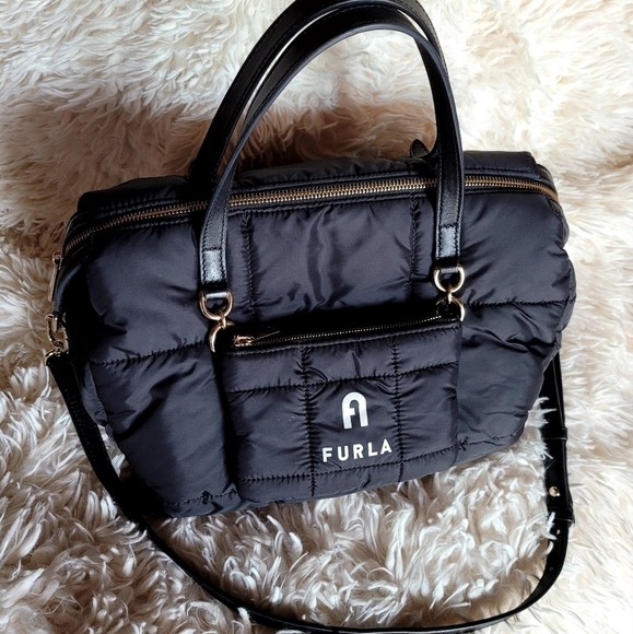 Furla Nylon Puffer Tote Black - Picture 1 of 13